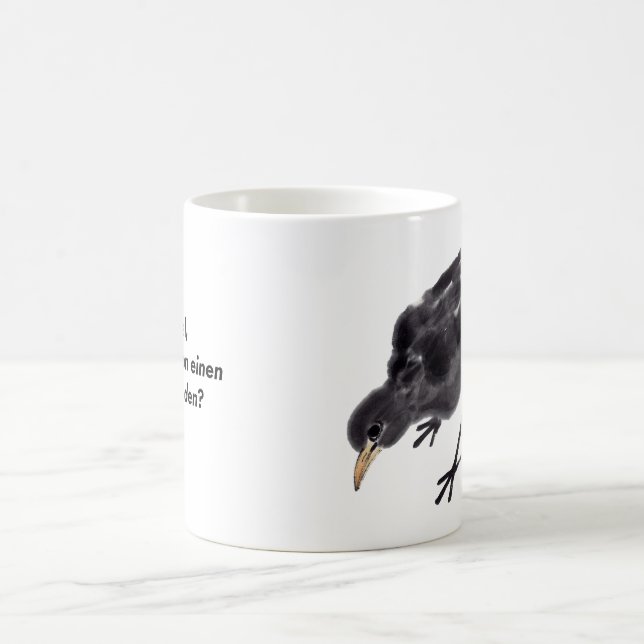 Chinesische Tuschekunst mit Amsel-Vogelmotiv  Kaffemugg (Center)