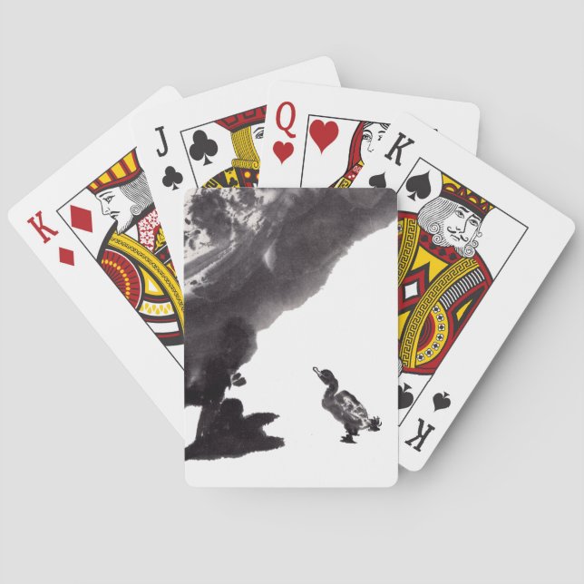 Chinesische Tuschekunst   mit Entenmotiv Casinokort (Baksidan)