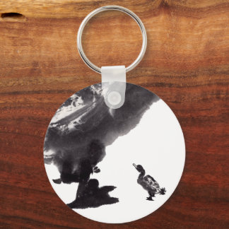 Chinesische Tuschekunst mit Entenmotiv Nyckelring