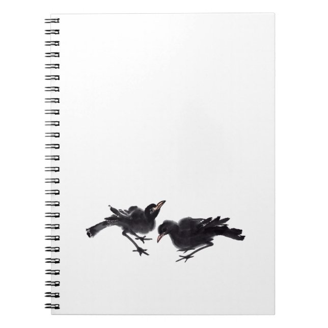 Chinesische Tuschekunst mit Vogelmotiv Anteckningsbok (Framsidan)