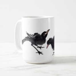 Chinesische Tuschekunst mit Vogelmotiv Kaffemugg