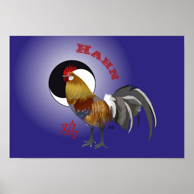 Chinesisches Sternzeichen - Hahn Poster (Framsidan)
