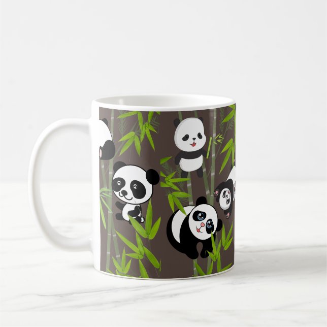 Chinesse panda mönster kaffemugg (Vänster)