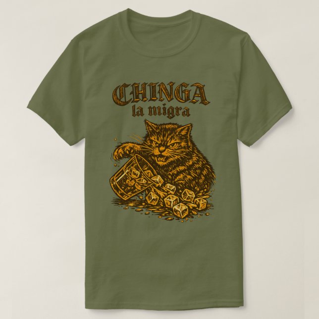  Chinga la migra Cat anti-ICE | Political Protest  T Shirt (Design framsida)