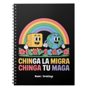 Chinga La Migra Chinga Tu Maga Funny Rainbow Anteckningsbok