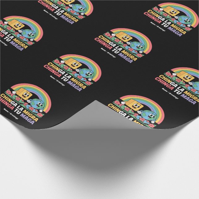 Chinga La Migra Chinga Tu Maga Funny Rainbow Presentpapper (Hörn)