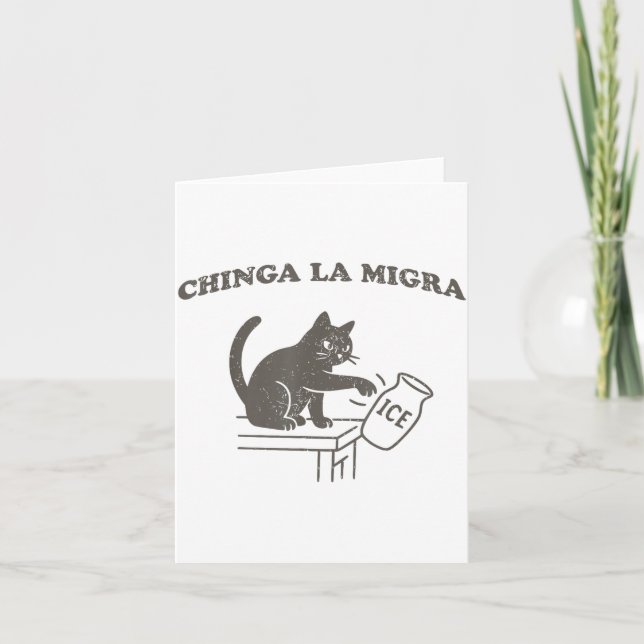 Chinga La Migra invandring avskaffa Ice Rolig Katt Kort (Framsida)