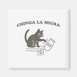 Chinga La Migra Invandring Avskaffa Is Rolig Katt  Magnet