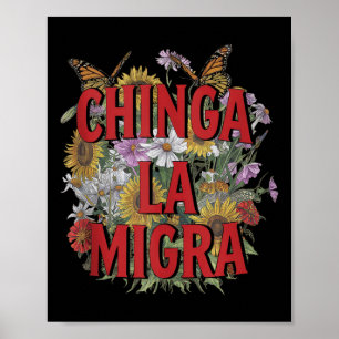 Chinga La Migra Män Kvinnor 8645 Avskaffa Is Retro Poster