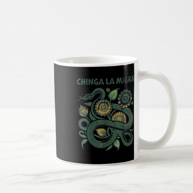 Chinga La Migra Pro Invandring Fascism Mänskliga r Kaffemugg (Höger)