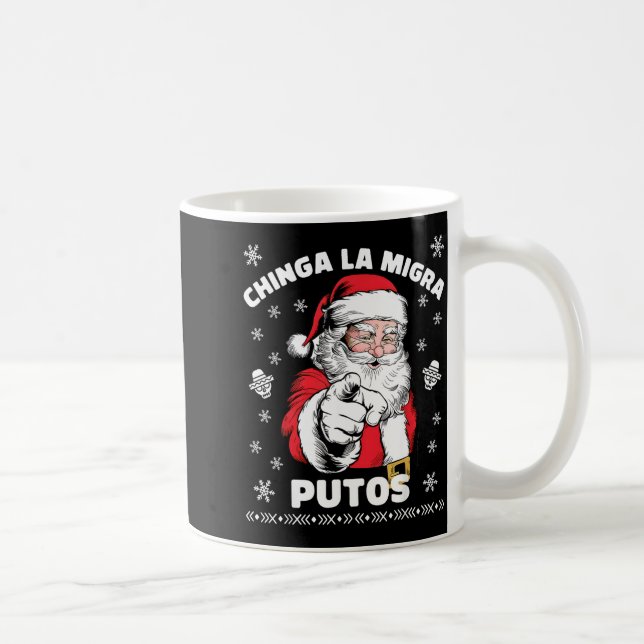 Chinga La Migra Putos Christmas Santa Feliz Navida Kaffemugg (Höger)