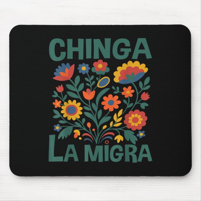 Chinga La Migra Retro Blommor  Musmatta (Framsidan)