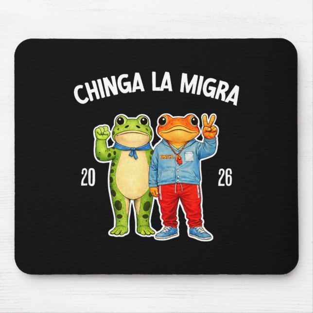 Chinga la migra rolig groda protest grafik  musmatta (Framsidan)