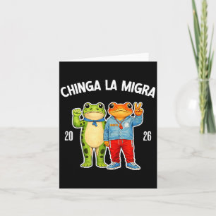 Chinga la migra rolig groda protestgrafik kort