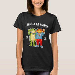 Chinga la migra rolig groda protestgrafik t shirt