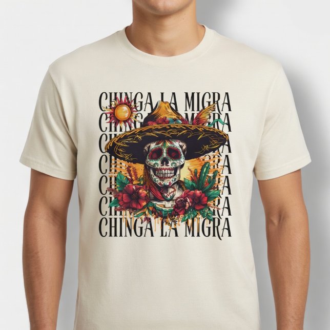 Chinga La Migra Sockerskalle T Shirt (Skapare uppladdad)