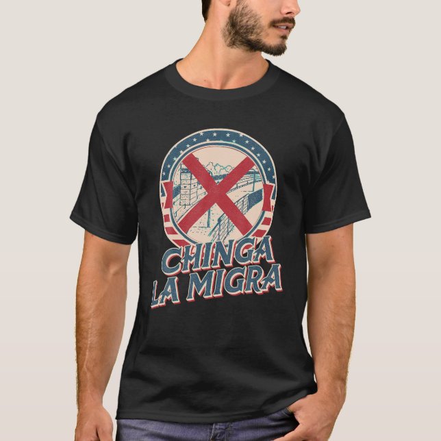 Chinga La Migra vintage T Shirt (Framsida)