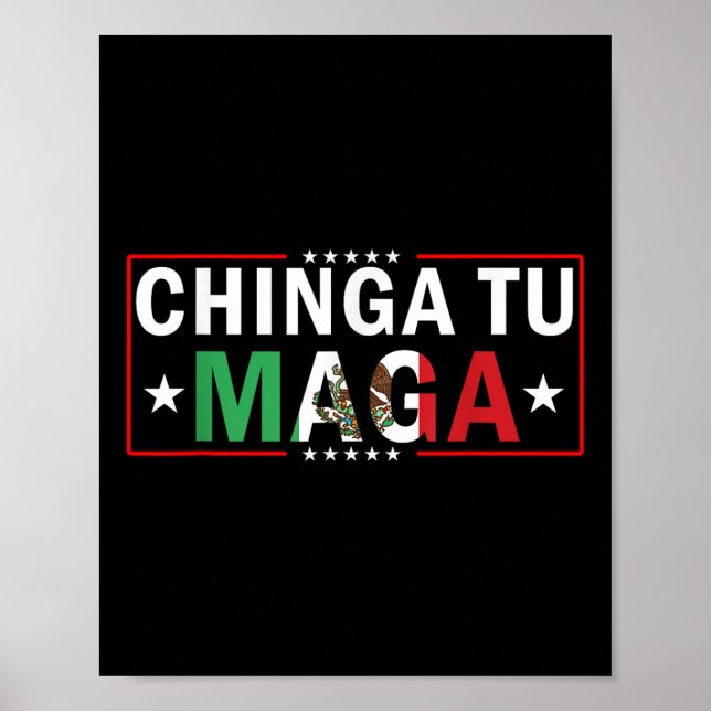 Chinga Tu Mexico Flagga Design Poster (Framsidan)