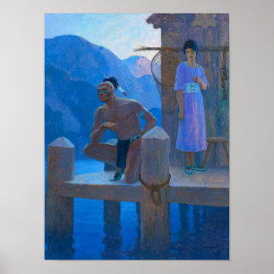 Chingachgook av Newell Convers Wyeth Poster