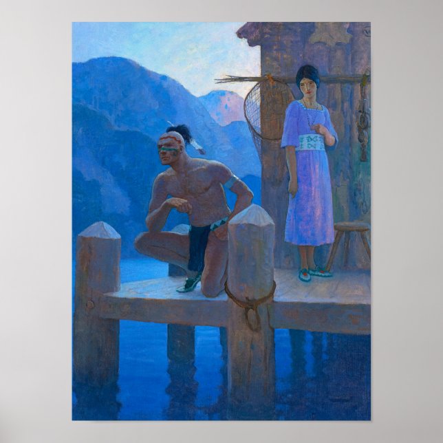 Chingachgook av Newell Convers Wyeth Poster (Framsidan)