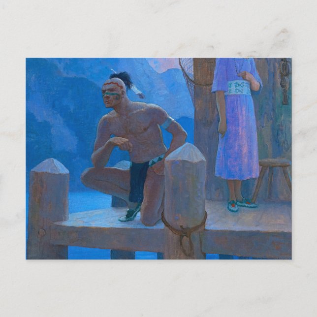 Chingachgook av Newell Convers Wyeth Vykort (Framsida)