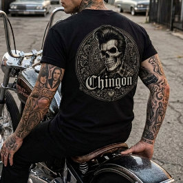 Chingon Rockabilly Skalle Bakre hit T Shirt