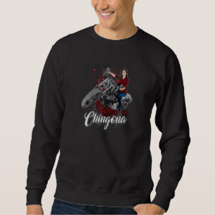 Chingona Biker Ro Latina Motorcycle Raglan Lång Ärmad Tröja