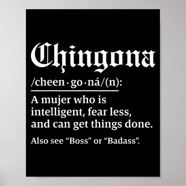 Chingona Definition, Chillona Pero Chingona  Poster (Framsidan)