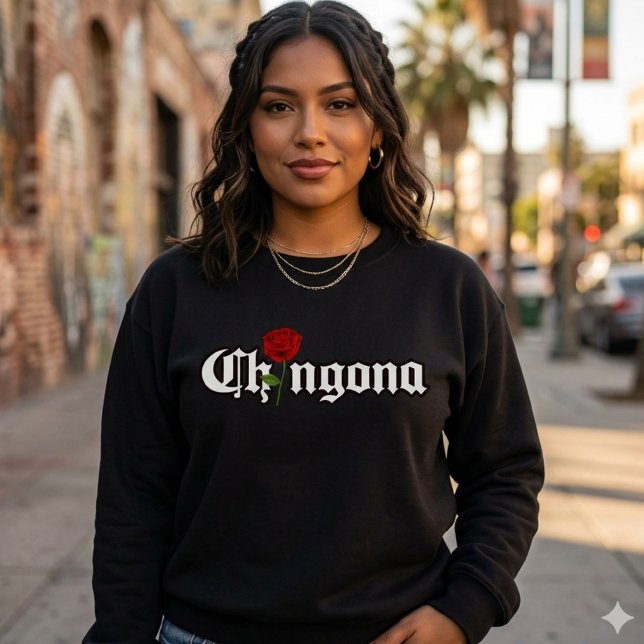 Chingona Red Rose sweatshirt T Shirt (Chingona Red Rose sweatshirt)
