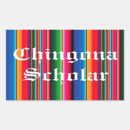 Chingona Scholar Sarape Sticker Rektangulärt Klistermärke