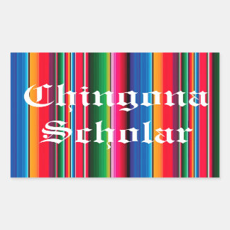 Chingona Scholar Sarape Sticker Rektangulärt Klistermärke