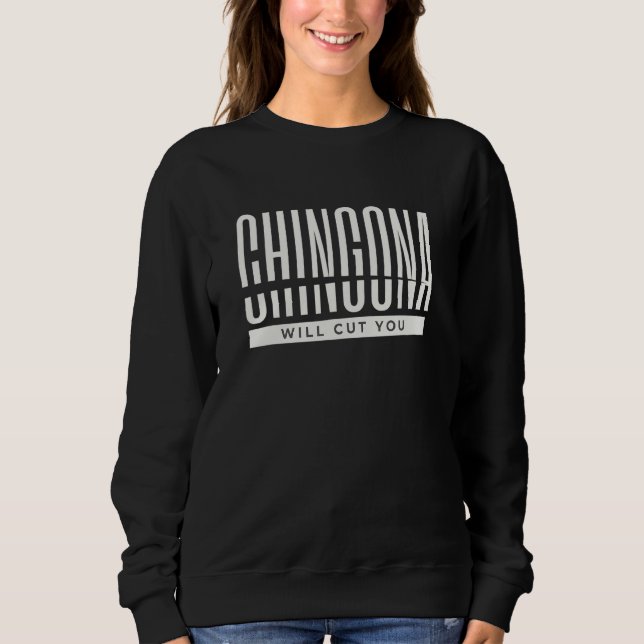 Chingona Woman Chef kommer att skära dig T Shirt (Framsida)