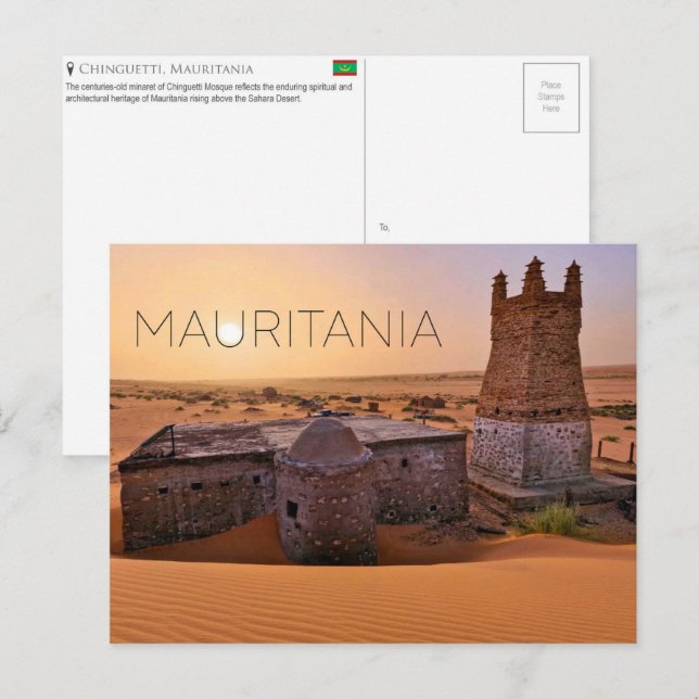 Chinguetti, Mauretanien Resebrevkort Vykort (Fram/baksida)