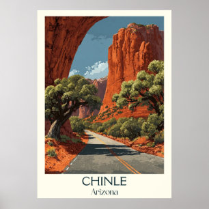 Chinle Arizona Vintage resor Poster   Retro Canyo