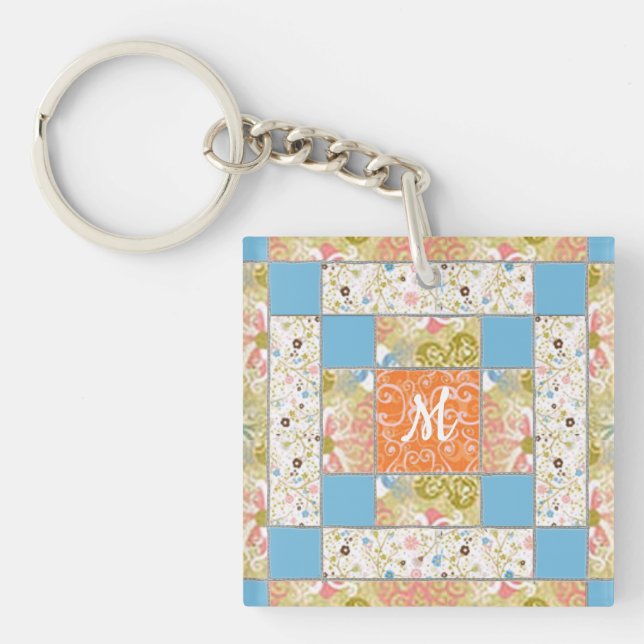 Chinmney Quilt Block Mönster Keychain (Framsidan)