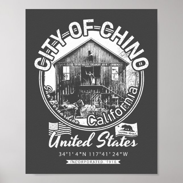 CHINO SAN BERNARDINO CALIFORNIA - CITY OF CHINO CA POSTER (Framsidan)