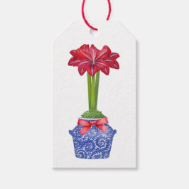 Chinoiserie Amaryllis Gift Märkres Presentetikett