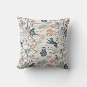 Chinoiserie Ap- och Pion Blommig Design Kudde