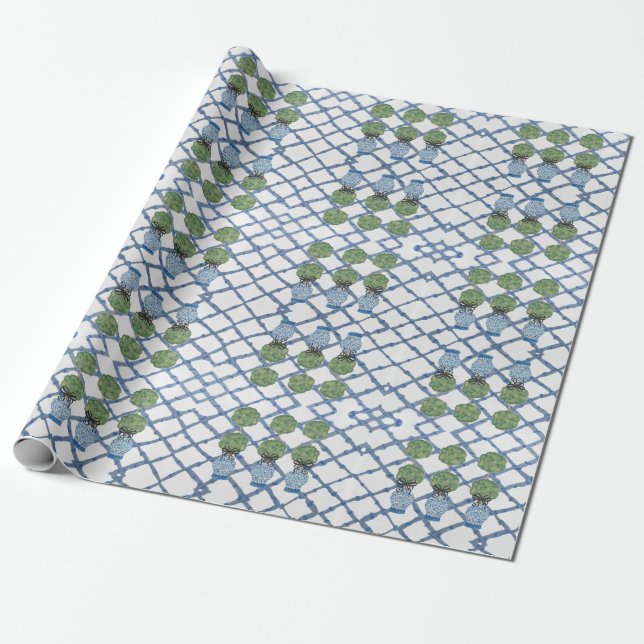 Chinoiserie Bamboo Topiaries Topiary Tissue Paper  Presentpapper (Utrullad)