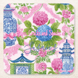 Chinoiserie Bams Cracks och Snacks Anpassad Mahjon Underlägg Papper Kvadrat