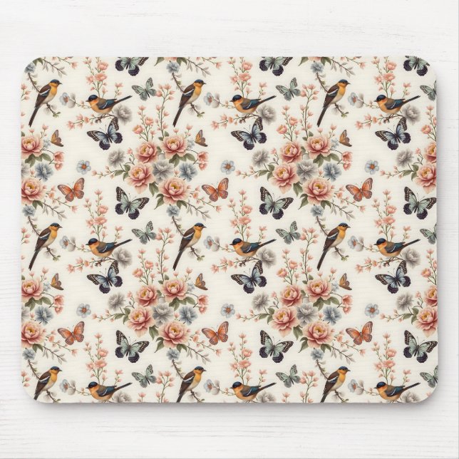 Chinoiserie Bird and Butterfly Harmony Musmatta (Framsidan)