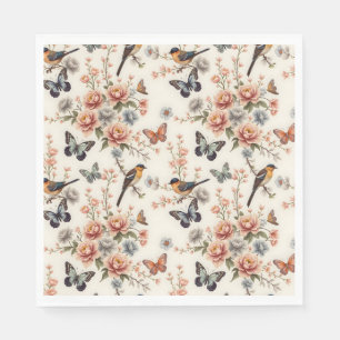 Chinoiserie Bird and Butterfly Harmony Pappersservett
