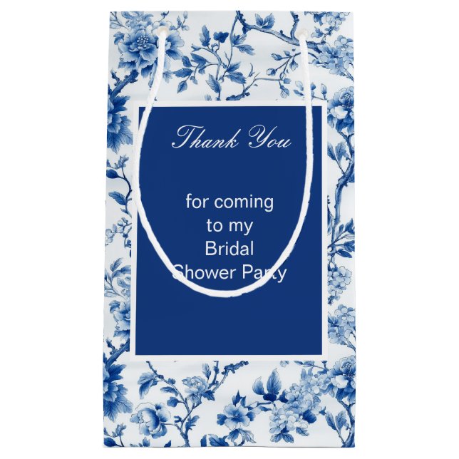 Chinoiserie Blå Fåglar och Blommor Bröllopsdusch (Framsidan)