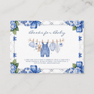 Chinoiserie Blå Jean Denim-böcker för Baby-kort Tilläggskort