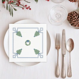 Chinoiserie Blå och Vit Jul Pappersservett