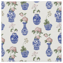 Chinoiserie blå vaser och blommor 