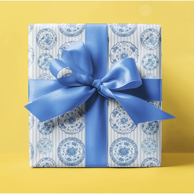 Chinoiserie Blå Vita Tallrikar Alla Tillfällen  Presentpapper (Classic Chinoiserie)