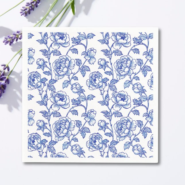 Chinoiserie Blått och Vitt Papper Pappersservett (Skapare uppladdad)