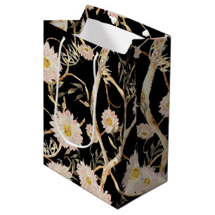 Chinoiserie Blommigt Peony Watercolor Black på Ro