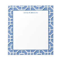 Chinoiserie Blue and White Fret Mönster